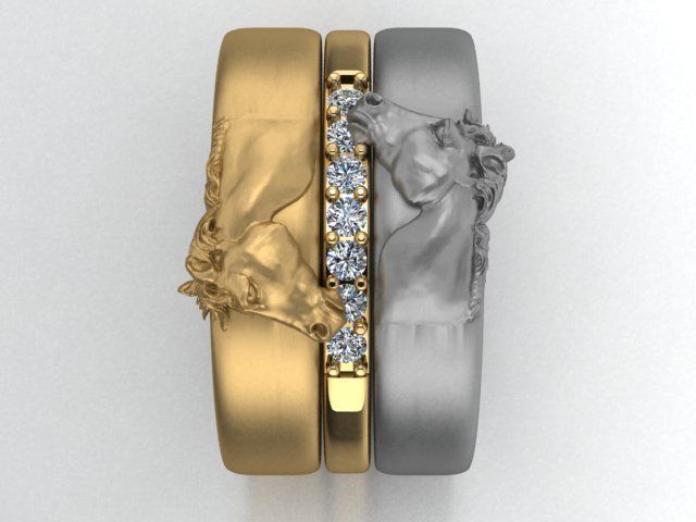 Horse ring 3D print model_10