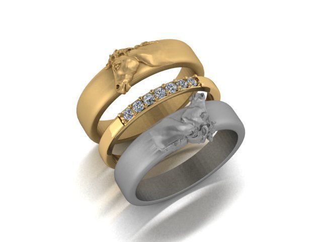 Horse ring 3D print model_18