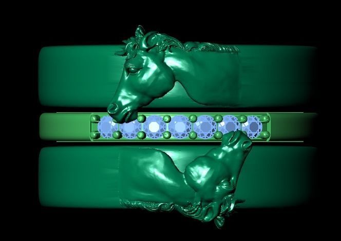 Horse ring 3D print model_11