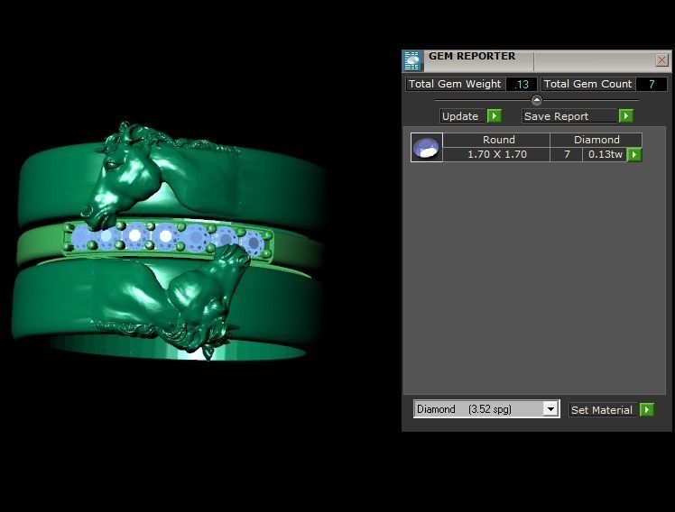 Horse ring 3D print model_17