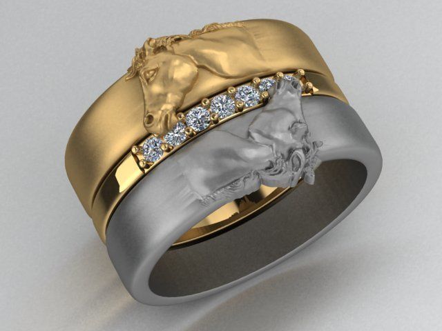 Horse ring 3D print model_16