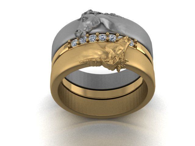 Horse ring 3D print model_12