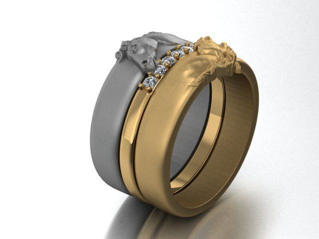 Horse ring 3D print model_14