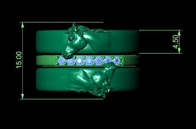 Horse ring 3D print model_3