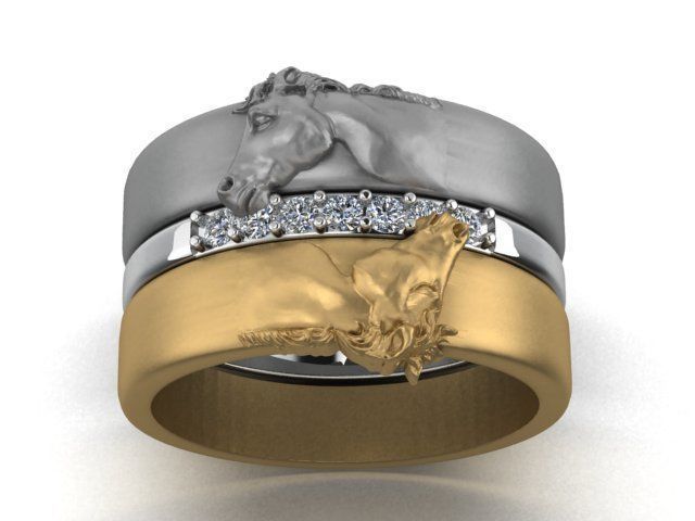 Horse ring 3D print model_4