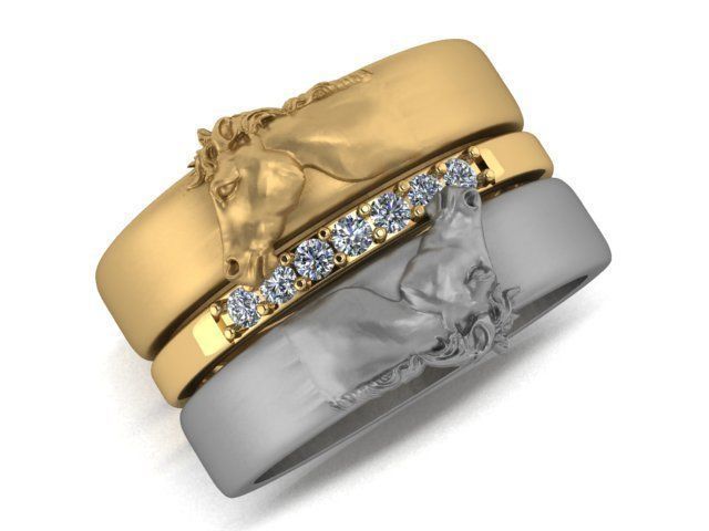 Horse ring 3D print model_6