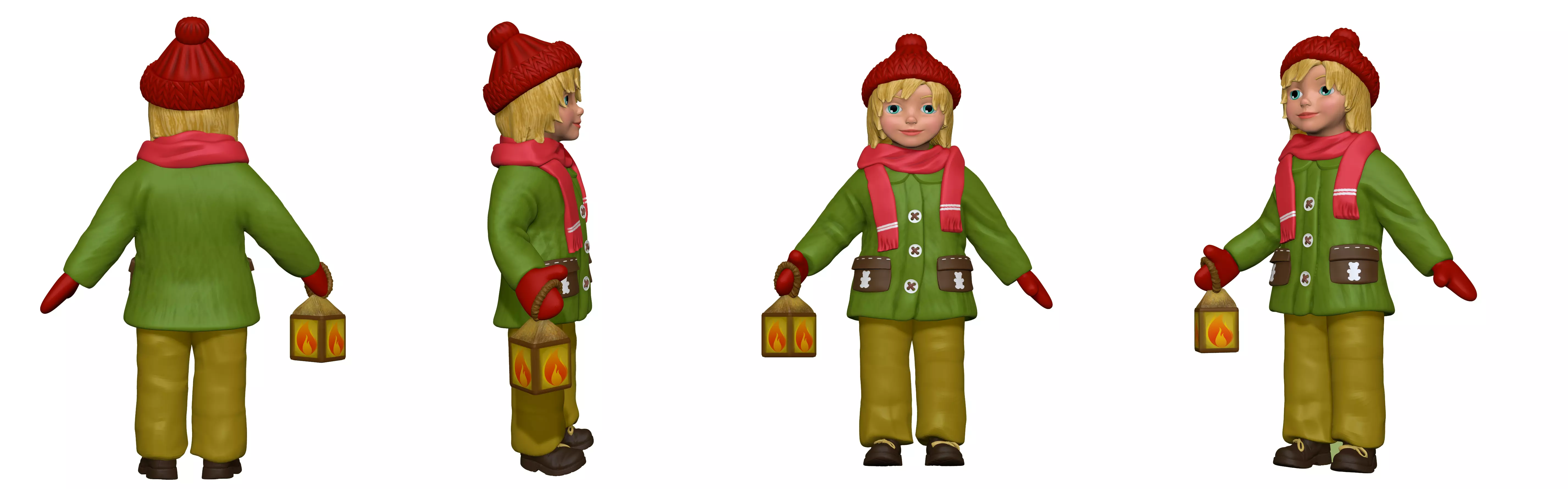001322 a boy with the candle in green costume 3D model_0