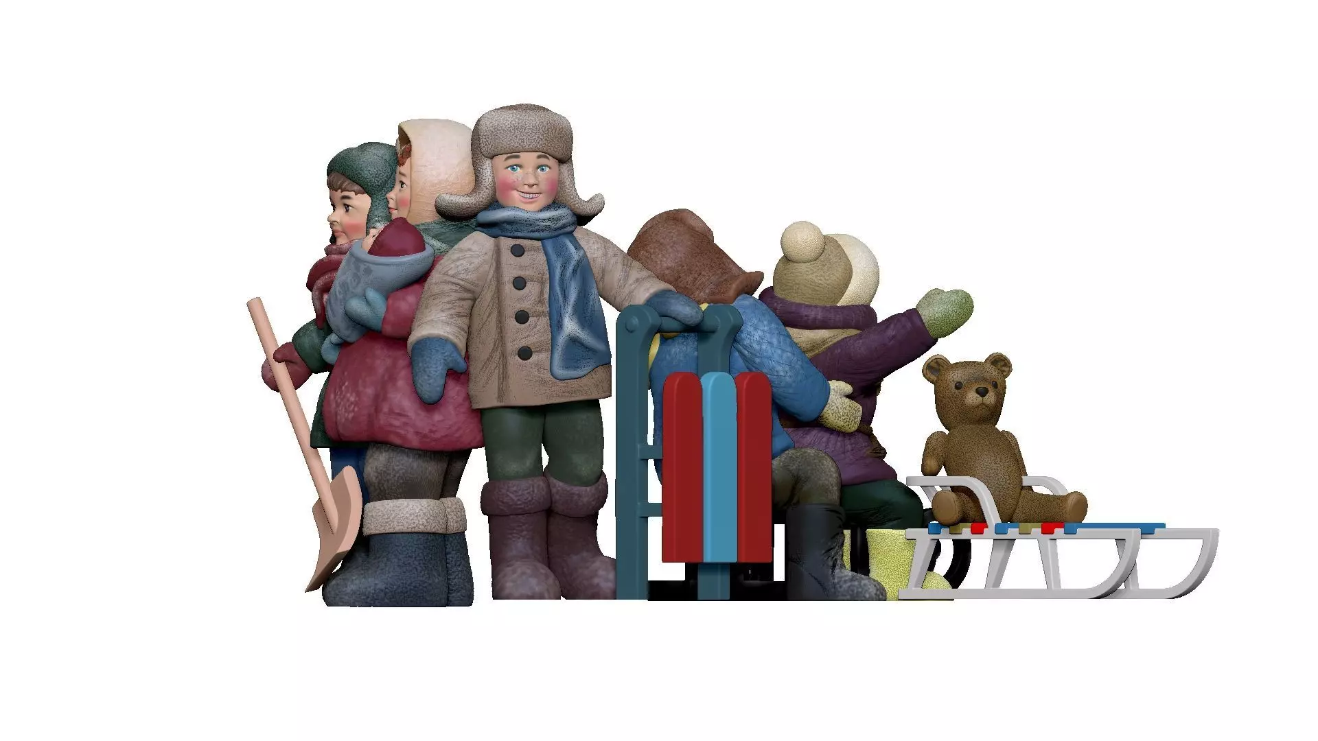 001326 junior kid with sled 3D model_0