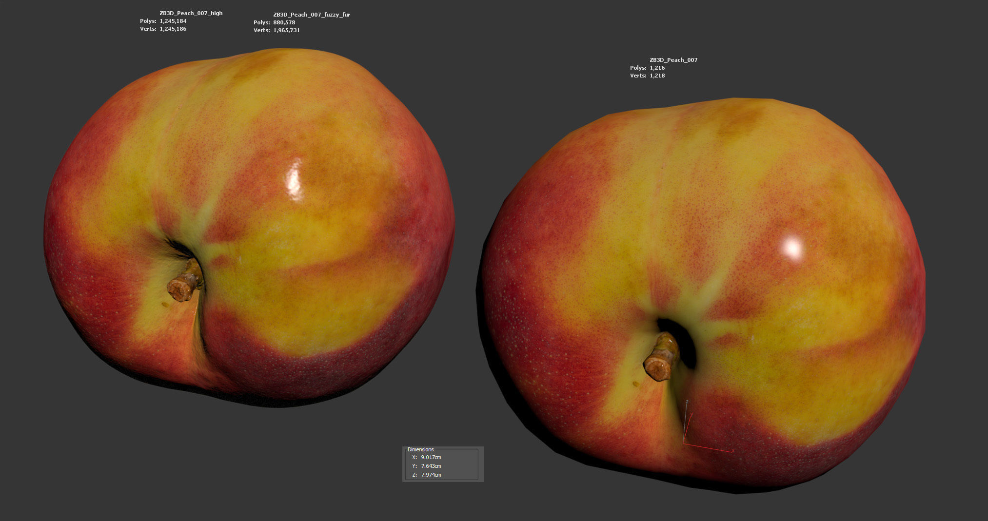 Peach 3D model_5