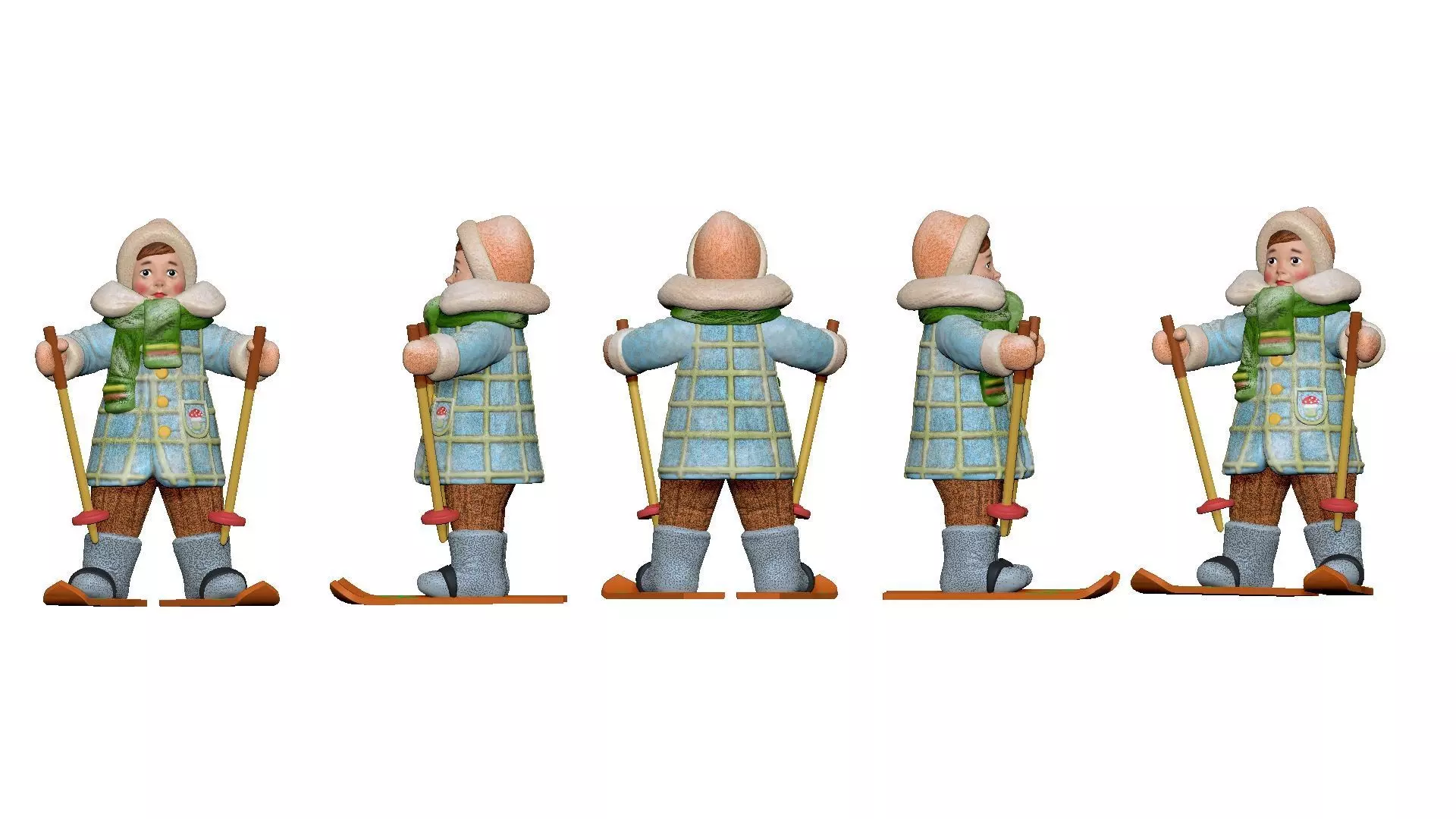 001332 kid in winter suit on the skies 3dp 3D print model_0