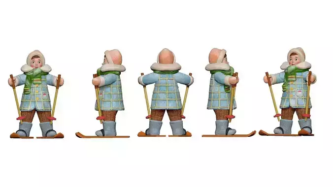 001332 kid in winter suit on the skies 3dp 3D print model 001332 kid in winter suit on the skies 3dp 3D print model