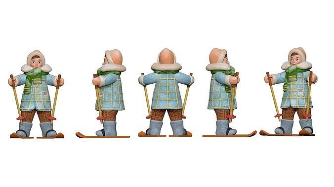 001332 kid in winter suit on the skies 3dp 3D print model