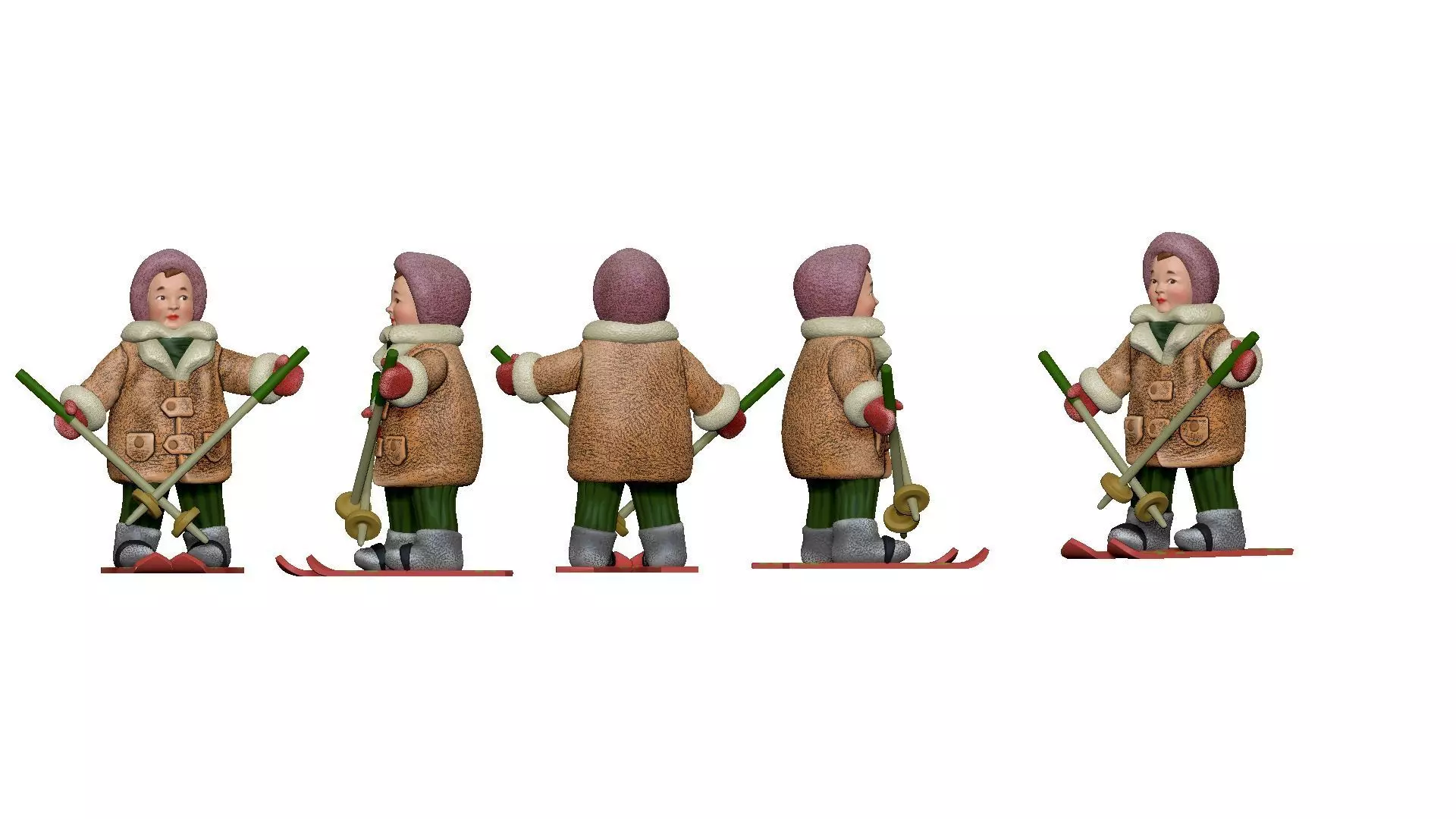 001333 kid in winter jacket on the skies 3D model_0