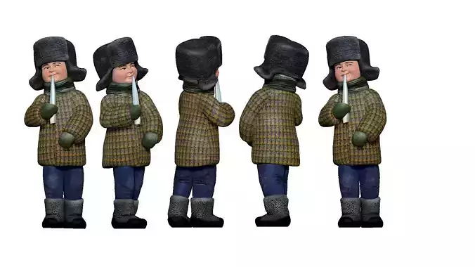 001338 a boy with sosulka and in plaid jacket 3dp 3D print model