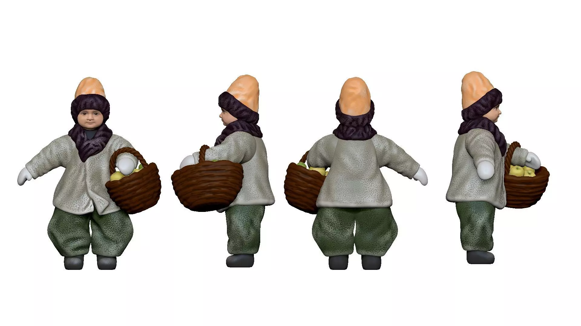 001342 big kid in big gray sweater with a back of apples 3dp 3D print model_0