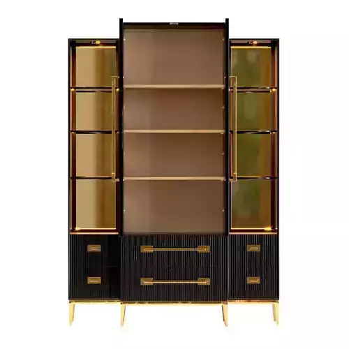 Ebony Satin Tall Cabinet