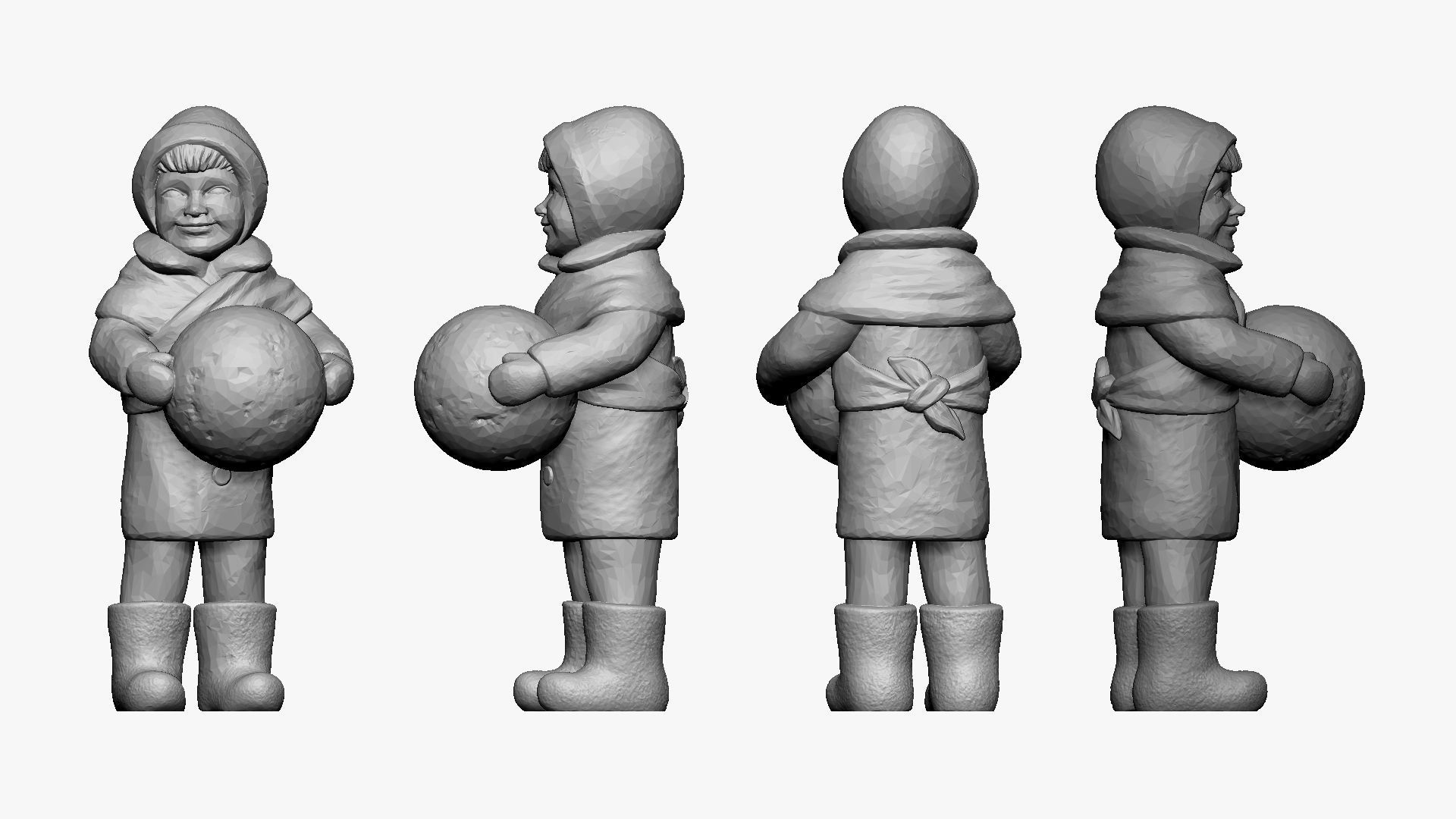 001347 smiling boy with a big snowball for snowman 3dp 3D print model_1