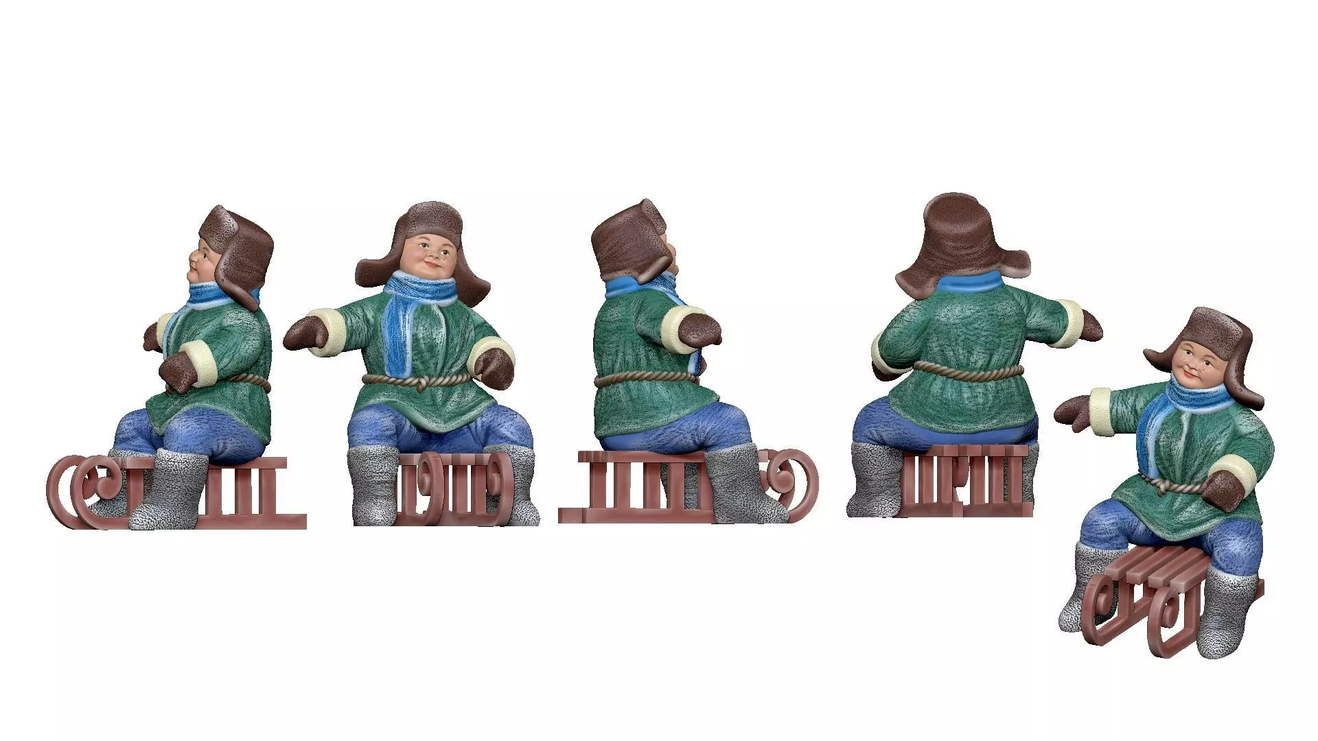 001354 fatty friendly smile kid on the sled 3D model_0