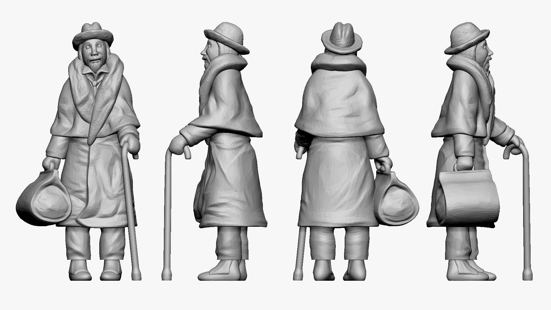 001355 man with cozy beard and in black winter jacket 3dp 3D print model_1