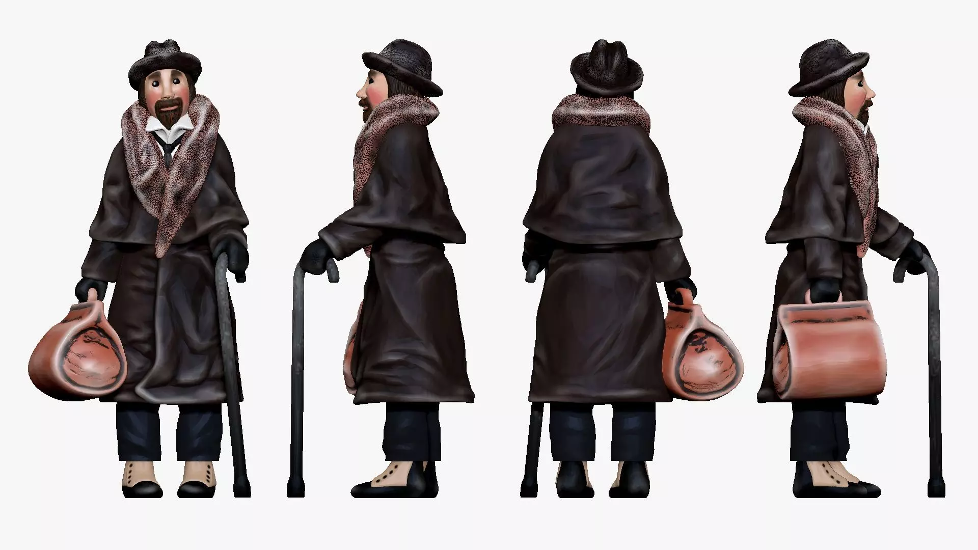 001355 man with cozy beard and in black winter jacket 3dp 3D print model_0