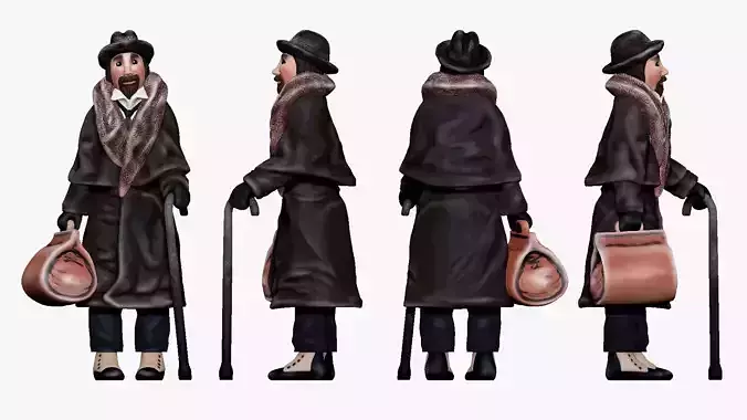 001355 man with cozy beard and in black winter jacket 3dp 3D print model