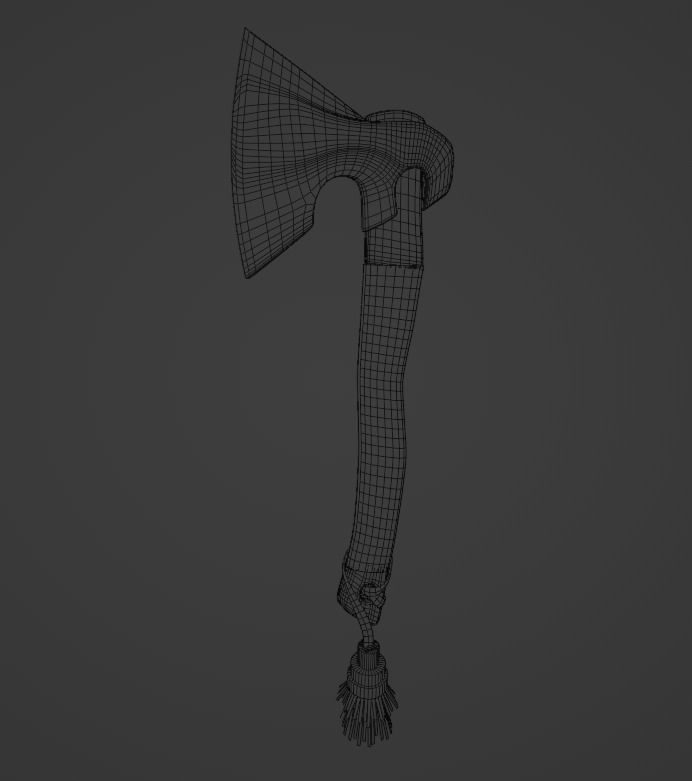 Battle Axe Low-poly 3D model_5