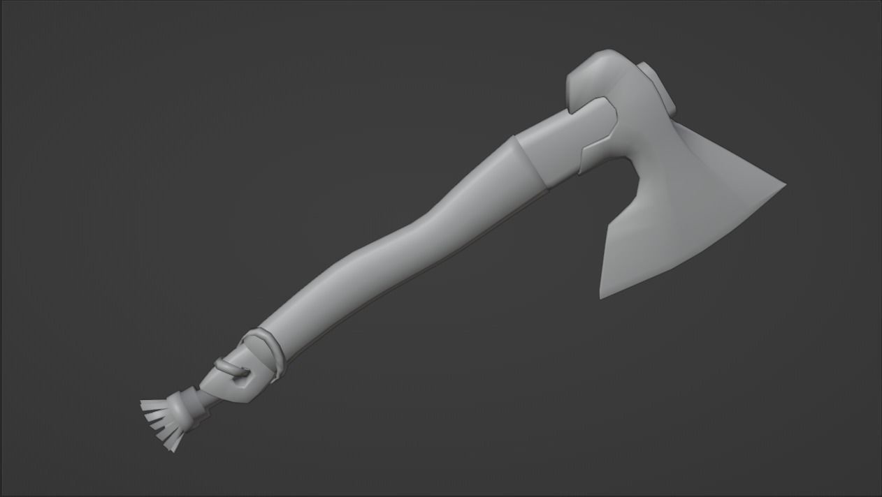 Battle Axe Low-poly 3D model_7