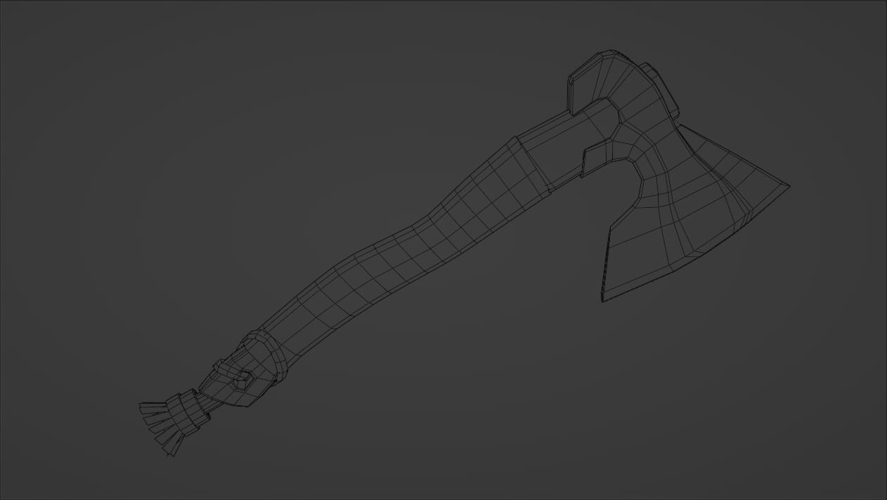 Battle Axe Low-poly 3D model_8