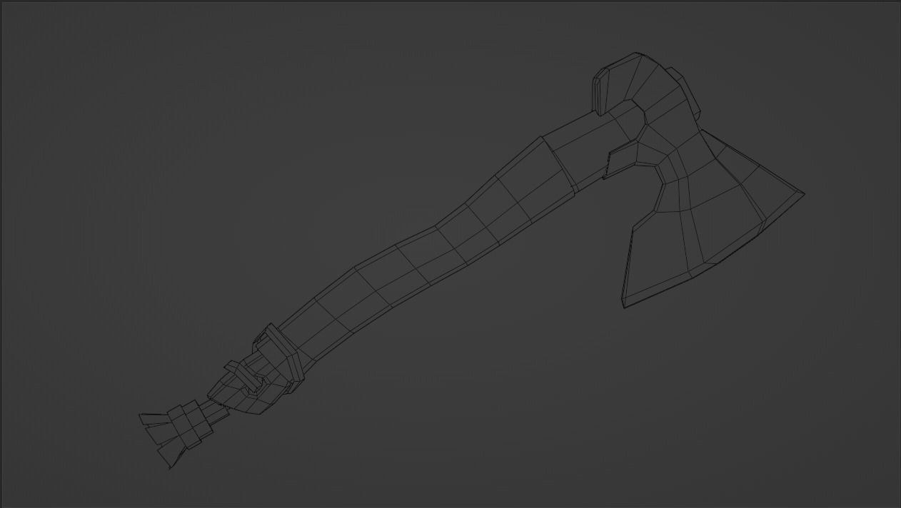 Battle Axe Low-poly 3D model_11