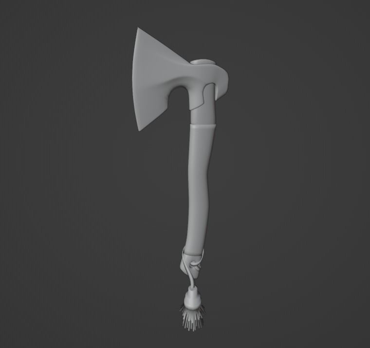 Battle Axe Low-poly 3D model_4