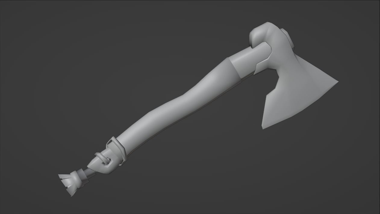 Battle Axe Low-poly 3D model_10