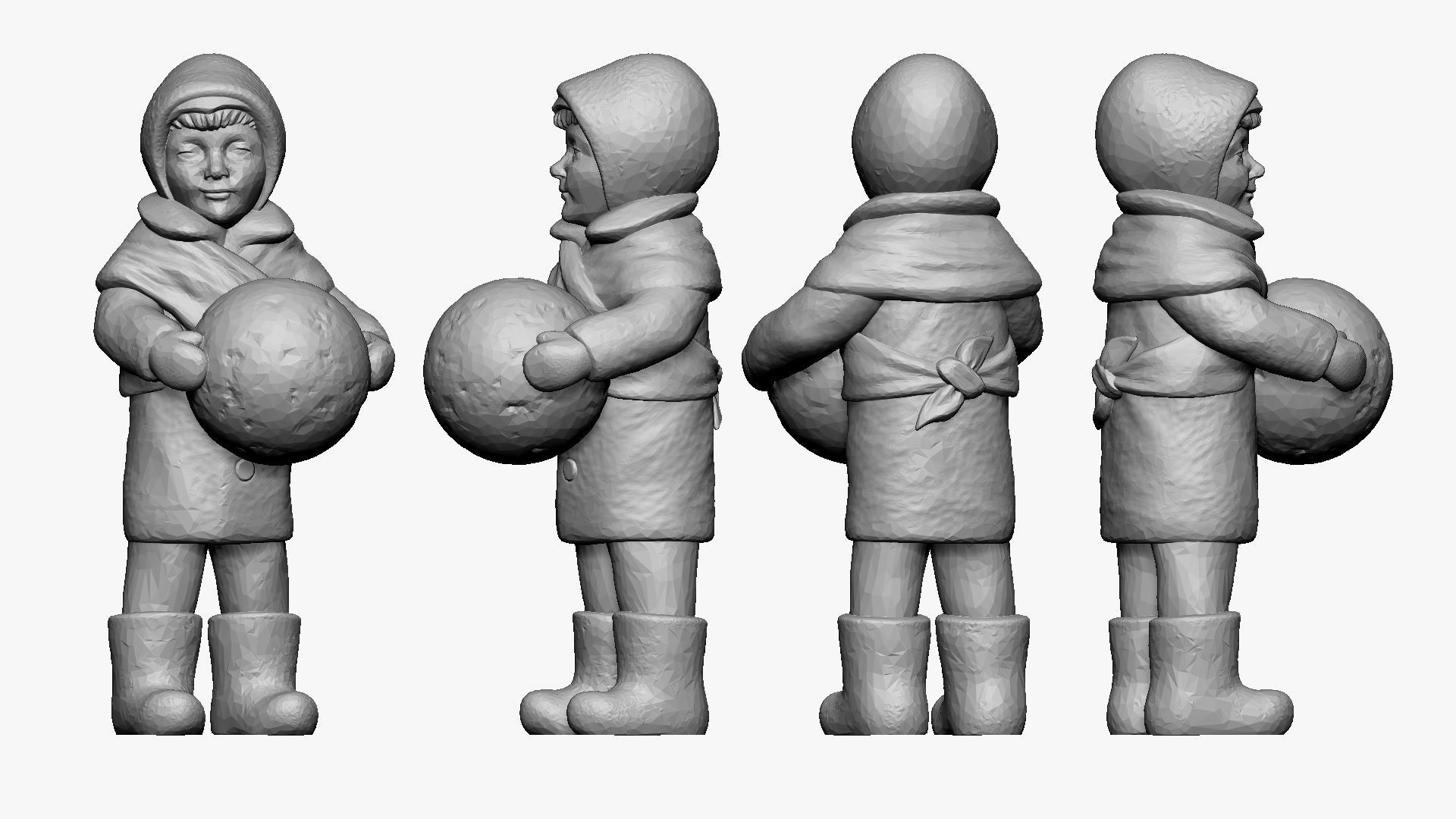 001365 serious kid with a big snowball 3dp 3D print model_1