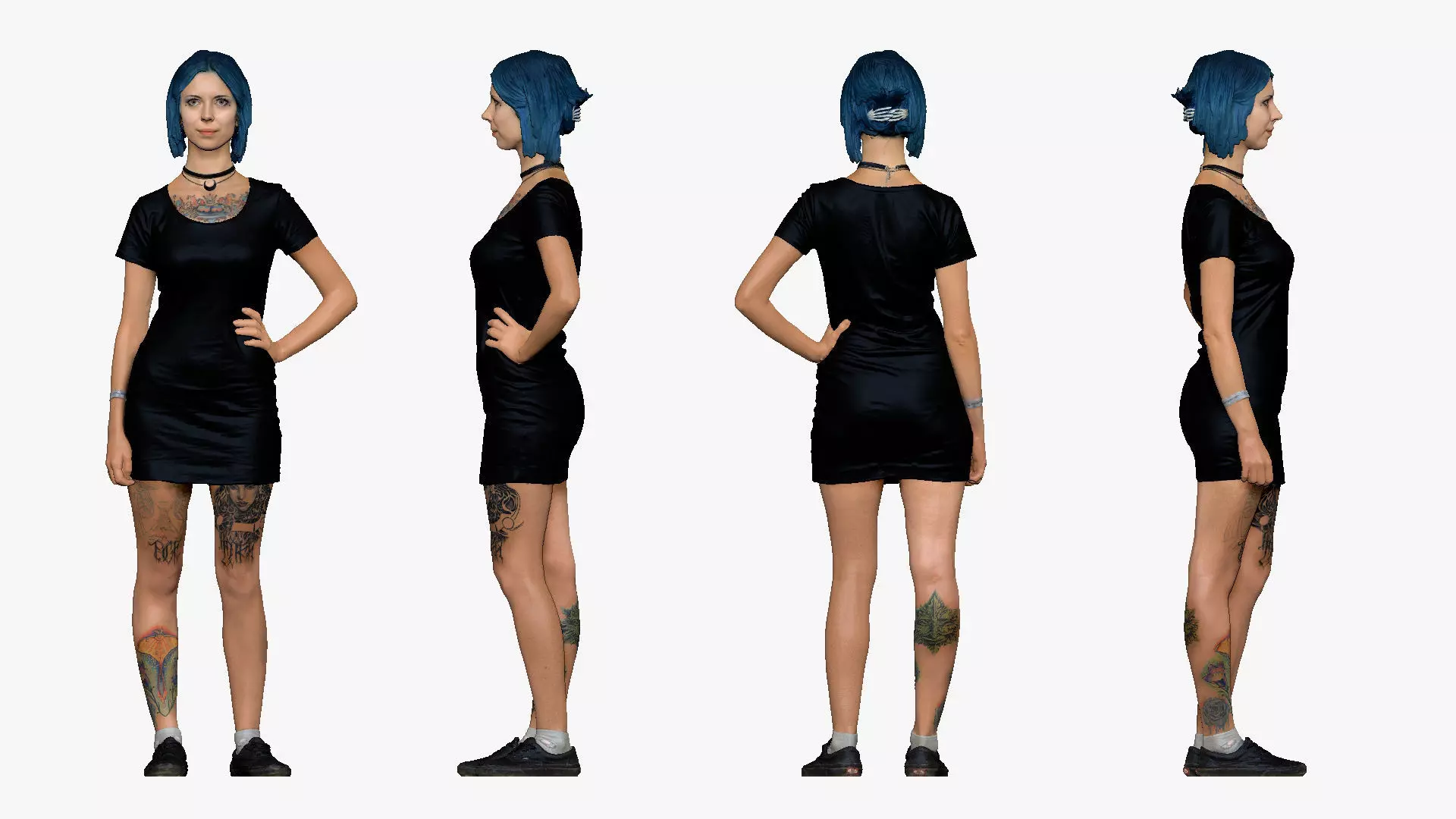 001500 woman with a tattoo in a dress 3dp 3D print model