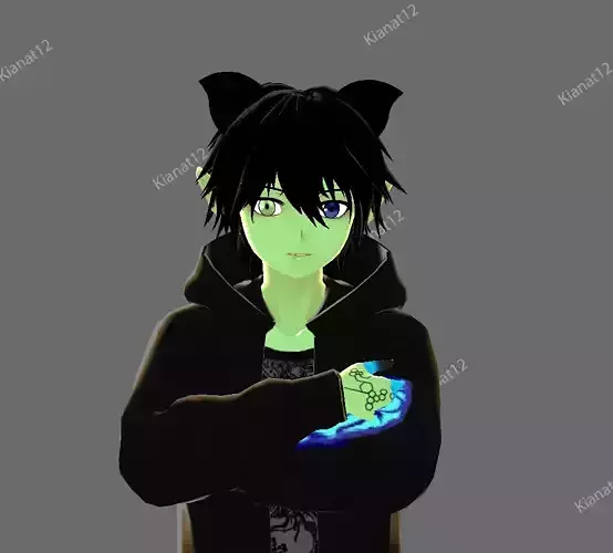 3d low poly male avatar for vrchat and vtubing