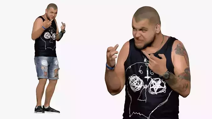 001501 tattoo man 3dp