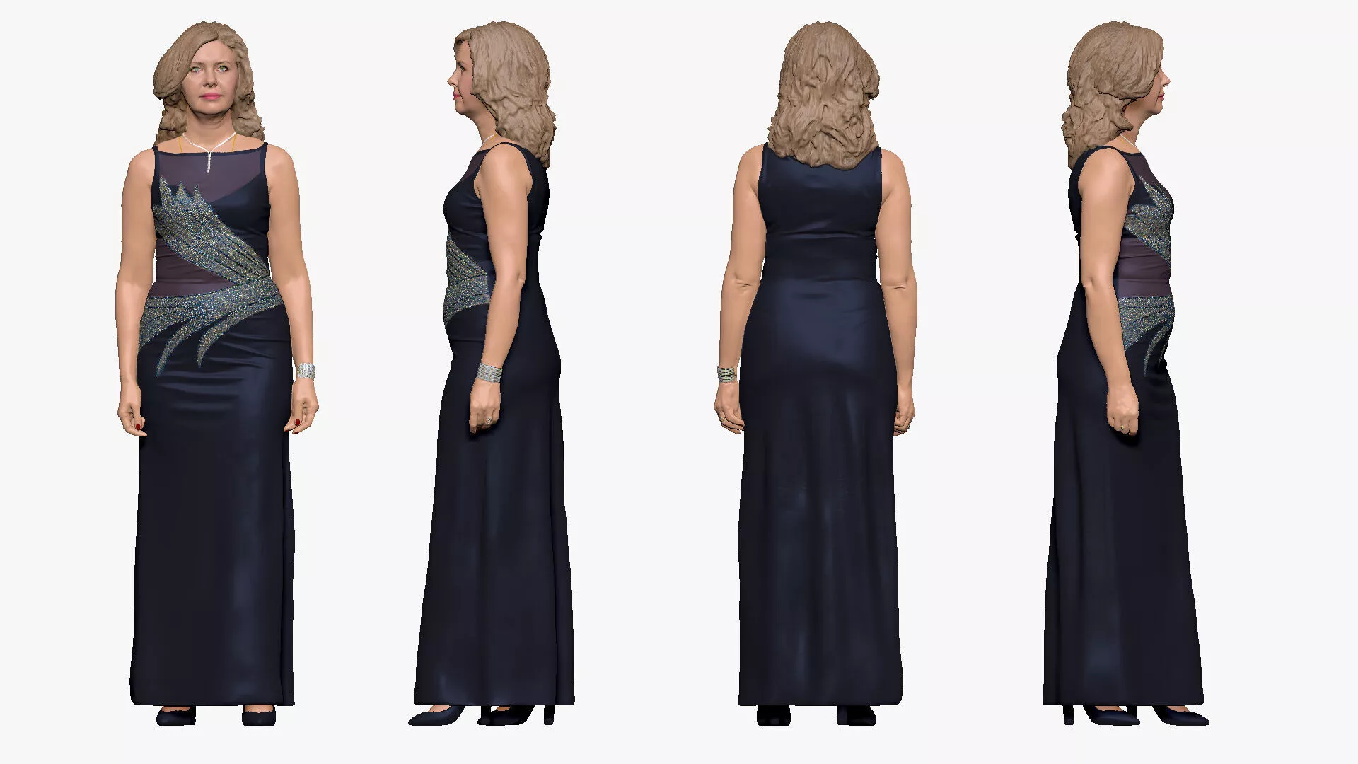 001503 woman in an evening dress 3dp 3D print model