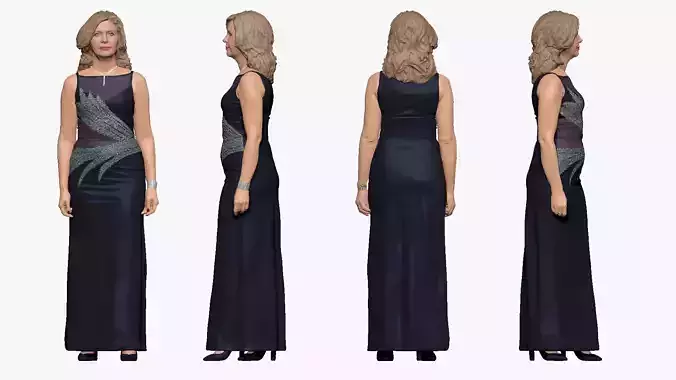 001503 woman in an evening dress 3dp