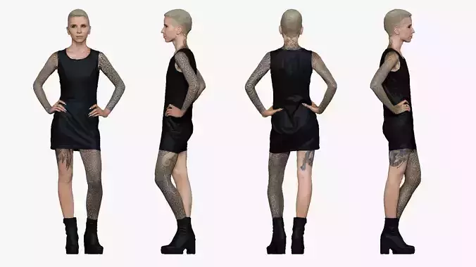 001505 blonde girl with tattoo 3dp 3D print model