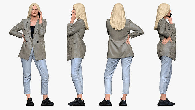 001507 girl with the phone 3dp 3D print model
