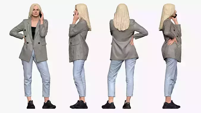 001507 girl with the phone 3dp