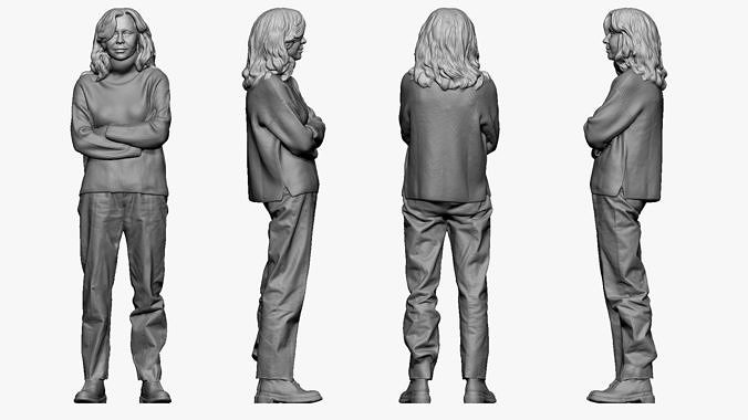 001508 woman in a sweater 3dp 3D print model