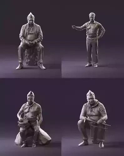 0955 old people shook ussr pioneer youth 3D Print Ready