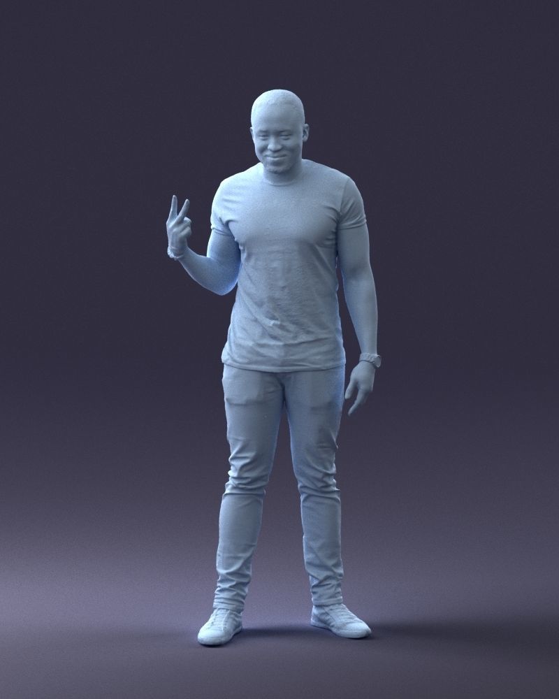000177 Man Making Peace Sign 0902 3dp 3D print model_34