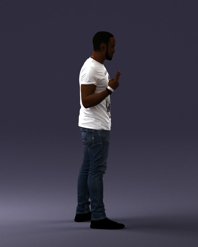 000177 Man Making Peace Sign 0902 3dp 3D print model_12