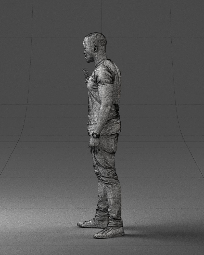000177 Man Making Peace Sign 0902 3dp 3D print model_26