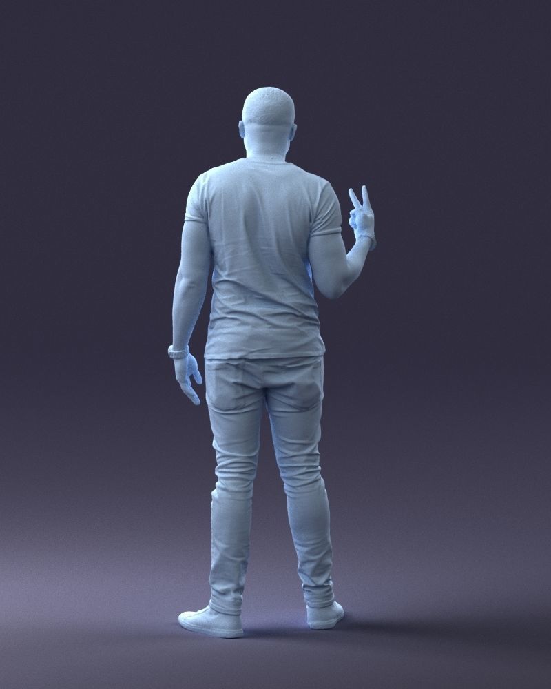 000177 Man Making Peace Sign 0902 3dp 3D print model_19