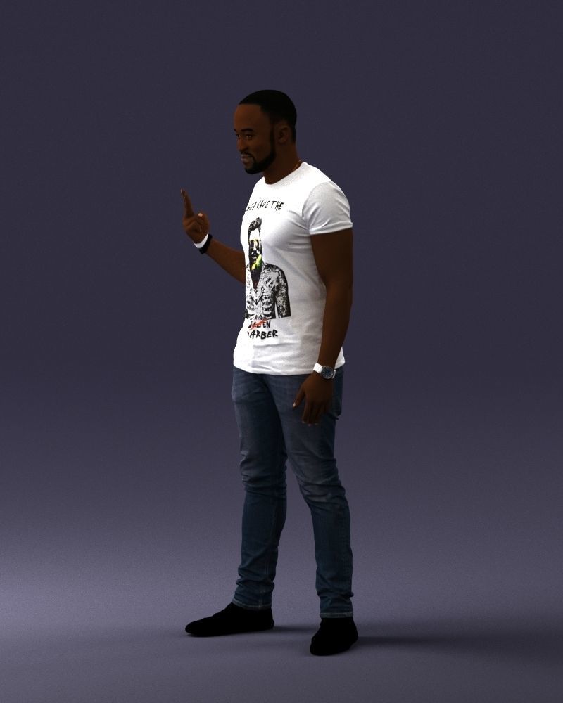 000177 Man Making Peace Sign 0902 3dp 3D print model_27