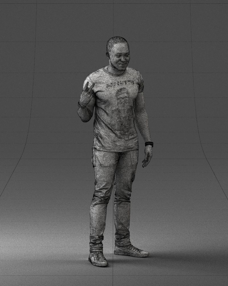 000177 Man Making Peace Sign 0902 3dp 3D print model_8