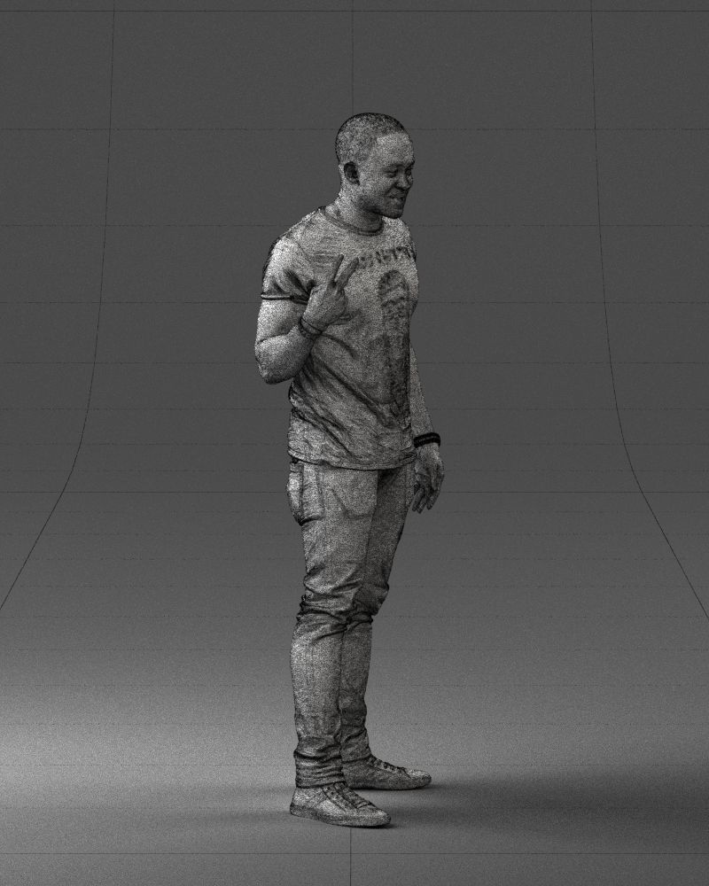 000177 Man Making Peace Sign 0902 3dp 3D print model_11