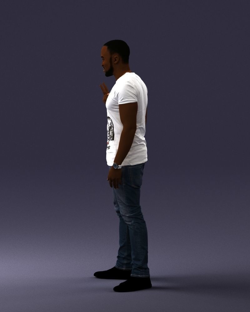 000177 Man Making Peace Sign 0902 3dp 3D print model_24